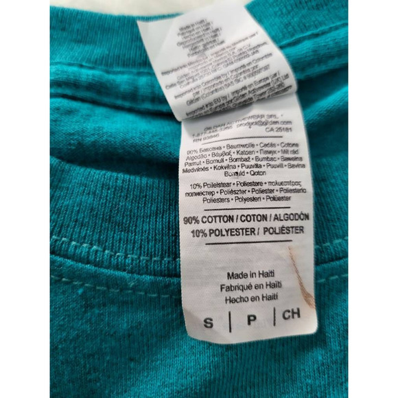 Cherished Girl Womens‎ T-Shirt Blue Short Sleeve Pray About It Crew Pullover S - Picture 5 of 5